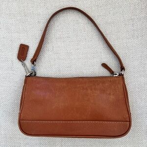 Vintage Y2K Coach Soft Brown Leather Demi Hampton Pochette Purse 7785